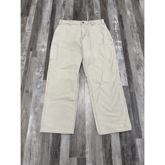 Vintage Carhartt Tan B151 Pants Fits 38x32 Dungaree Carpenter Cargo Utility Y2K - Picture 1 of 5